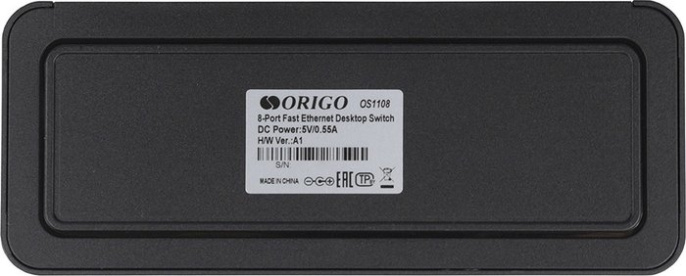 Неуправляемый коммутатор Origo OS1108/A1A настольный, матрица 1.6 Гбит/с, 1.19 Mpps, 8x100Mbit