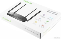 Роутер беспроводной Digma DWR-AC1202 AC1200 10/100/1000BASE-TX черный