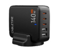 Зарядное устройство CABLETIME G140B (CT-GAN140-PB) GaN PD3.0 3C2A 140 Вт, черный