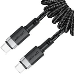 Кабель ACEFAST C14-03 USB-C To USB-C Spring Charging Data Cable - Black AF-C14-03-BK