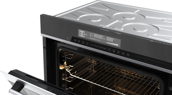 Духовой шкаф Электрический Hyundai HEO 6773 IX черный/нержавеющая сталь