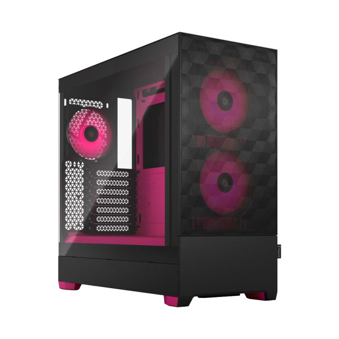Корпус Case Fractal Design Pop Air RGB Magenta Core TG Clear Tint, Midi-Tower, 3x120mm RGB, 2xUSB-A 3.2 ATX, mATX, mITX Black/Magenta FD-C-POR1A-03