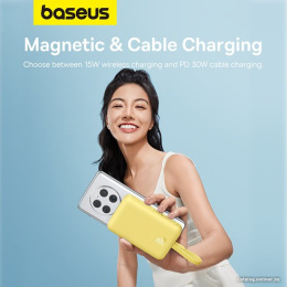 Портативное зарядное устройство Baseus P1002210BY23-00 Magnetic Mini Wireless Fast Charge Type-C Edition 10000mAh 30W Lemon Yellow