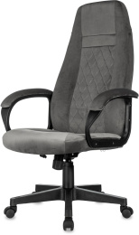 Кресло руководителя Бюрократ CH-730, ткань, до 120кг, топ-ган, фиксированные подлокотники,  темно-серый