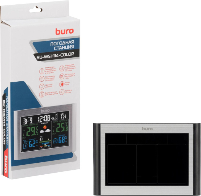 Погодная станция Buro BU-WSH114-COLOR черный