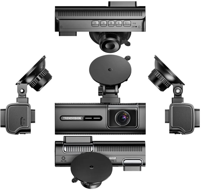 Видеорегистратор TrendVision Phantom 3CH GPS черный 1440x2560 1440p 170гр. GPS SA230D