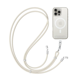 Зарядный кабель - ремень через плечо Satechi OntheGo Crossbody Lanyard Cable 60W. Длина: 1.5м. Цвет: песочный (ST-LOTGLW)