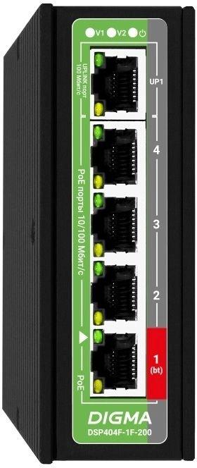 Коммутатор Digma DSP404F-1F-200, неуправляемый