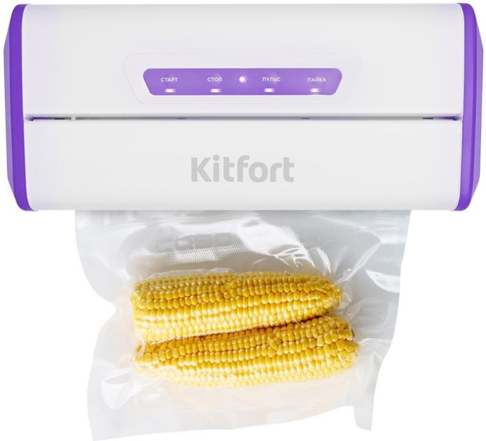 Вакуумный упаковщик Kitfort КТ-1514-1 175Вт белый/фиолетовый
