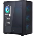 Корпус 1stPlayer GO6 Черный GO6-BK-4FS7 материал: сталь SPCC, толщина стенок: 0.5 мм, окно: закалённое стекло, 1хUSB3.0, 2хUSB2.0, Audio, без БП, 1x3.5" и 1x3.5"/2.5" и 2x2.5″, 7 слотов расширения, ATX, длина видеокарты: 320 мм, высота кулера: 165 мм,
