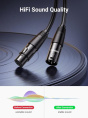 Кабель UGREEN AV130 20711 XLR Cannon Male to Female Microphone Extension Audio Cable. Длина: 3 м. Цвет: черный (20711_)