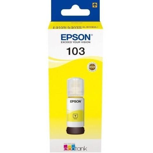 Чернила Epson 103 C13T00S44A, для Epson, 65мл, желтый