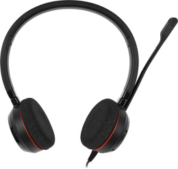 Гарнитура Jabra Evolve 20 UC Duo, для контактных центров, накладные, проводные, черный [4999-829-209]