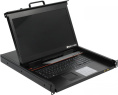 ProCase E1708HD Консоль однорельсовая , КВМ 8 порт, LCD 17'', single rail console KVM 8 port, LCD D-Sub, USB, разрешение 1920*1080, 8 кабелей