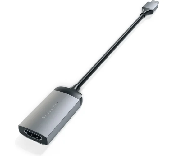 Адаптер Satechi Type-C to HDMI 4K 60HZ. Поддержка 4K/60Hz. Материал корпуса алюминий. Цвет серый космос.