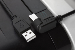 Greenconnect Кабель 1.0m USB 2.0, AM/BM угловой, черный, 28/28 AWG, экран, армированный, морозостойкий, GCR-UPC3M2-BB2S-1.0m