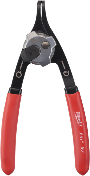 Съемник стопорных колец Milwaukee 90° 1.2мм (4932492492) (полностью преобразуемая металлическая передняя часть обеспечивает устойчивость к износу и предотвращает ухудшение целостности соединений, противоскользящие ручки)