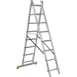 Двухсекционная алюминиевая лестница Новая Высота 2х8 ступеней 2220208