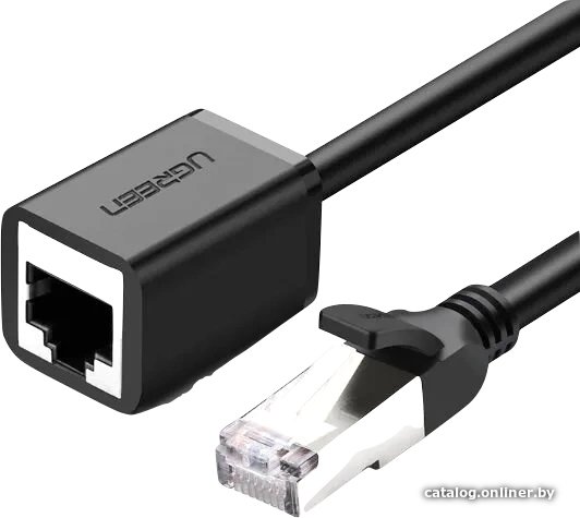Удлинитель UGREEN NW112 11278 Cat 6 F/UTP Ethernet RJ45 Extension Male/Female Patch Cords. Длина: 0,5м. Цвет: черный (11278_)