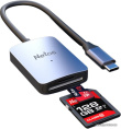 NETAC Картридер Netac WK12 WK12GYCN USB3.2 SD, SDHC, SDXC, microSD, microSDHC, microSDXC, Серебристый