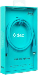Кабель ttec 2DK60NM USB Type-C - Lightning (1.2м, голубой) USB 2.0 Type-C/Lightning, голубой, длина 1.2 м