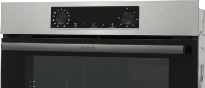 Духовой шкаф электрический Gorenje BOSB6737E06X, 77л, дверца с 2 стеклами, нержавеющая сталь/черный