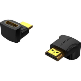 Переходник видео VENTION AINB0,  HDMI (m)  (Г-образный) -  HDMI (f),  ver 2.0,  GOLD,  черный