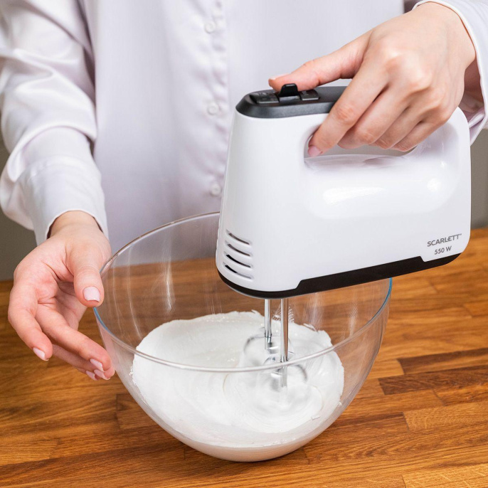 Миксер Scarlett SC-HM40S22, ручной,  белый и черный