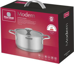 Кастрюля 2л Rondell Modern RDS-1746, нержавеющая сталь, с крышкой