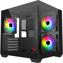 Корпус mATX BLOODY CC-121, Mini-Tower, без БП,  черный [cc-121-bk]
