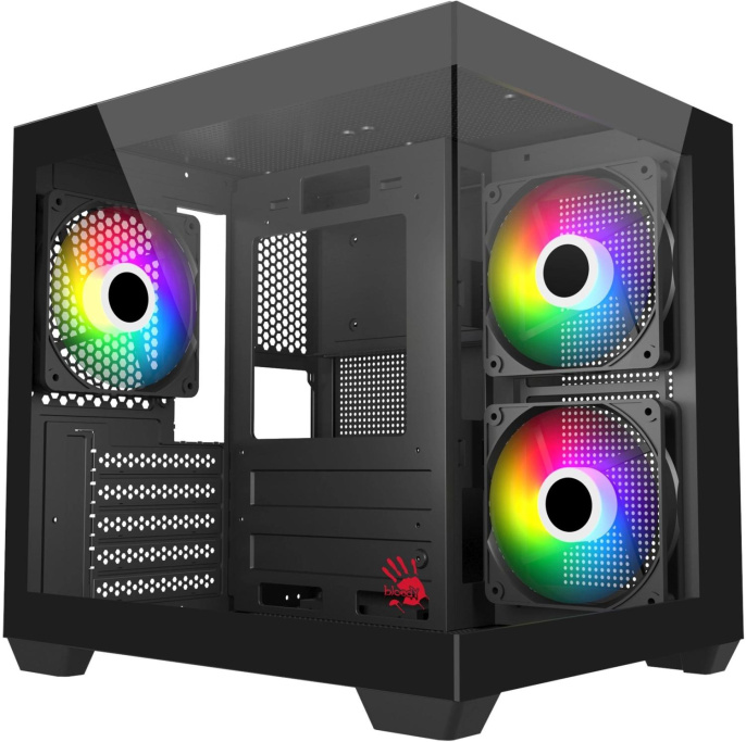 Корпус mATX BLOODY CC-121, Mini-Tower, без БП,  черный [cc-121-bk]