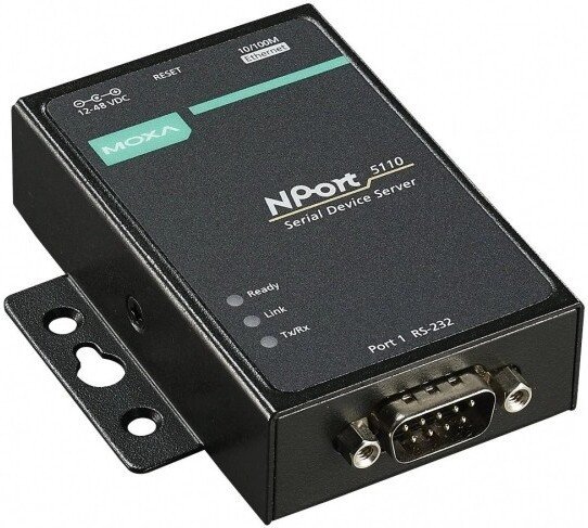 Преобразователь MOXA NPort 5110, 1 порт RS-232 DB9M , 1 порт 10/100BaseTX
