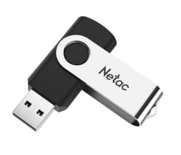 Флешка USB NETAC U505 8ГБ, USB2.0, черный и серебристый [nt03u505n-008g-20bk]