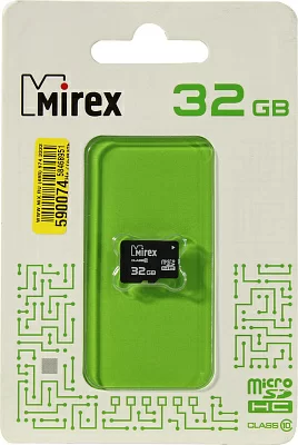 Карта памяти Mirex 13612-MC10SD32 microSDHC 32Gb Class10