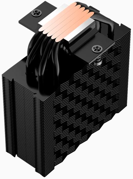 Кулер для процессора PCCooler RZ500 BK 250W, 4-pin PWM, 155mm, Al/Cu, 5x6mm, 1x120mm, 86.73CFM, 32dBA, 2200RPM, S: 1851/1700/1200/115X, AM5/AM4, black