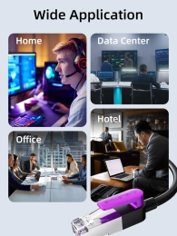 Патч-корд CABLETIME CN80N (CT-CAT8F-PB3) 3 м, FTP Gigabit Ethernet CAT8, фиолетовый+черный