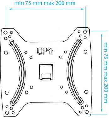Кронштейн для телевизора Kromax OPTIMA-200, 15-42", настенный, фиксированный,  черный [28005]