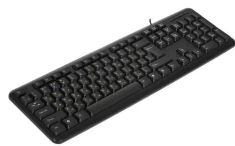 Клавиатура ExeGate Professional Standard LY-331L2-OEM USB, полноразмерная, влагозащищенная, 104кл., Enter большой, длина кабеля 2,2м, черная, brown box EX279939RUS