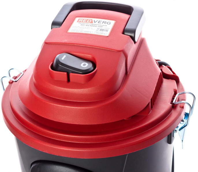 Строительный пылесос RedVerg RD-VC1000-15P 1200Вт уборка: сухая/сбор воды черный