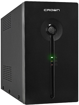 UPS CROWN CMU-SP2000EURO USB 2000VA/1200W, металл, 2x12V/9AH, розетки 4*EURO+1*IEC bybass, трансформатор AVR 140-290V, съёмный кабель 1.8 м, фильтр телефонной и ethernet линии RJ-11/45, USB-порт, защита батареи, от перегрузки, от КЗ, П