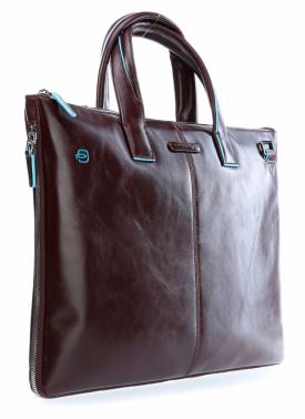 Деловая сумка Piquadro Blue Square CA4021B2/MO с отделением для ноутбука 15.6" коричневая натур.кожа