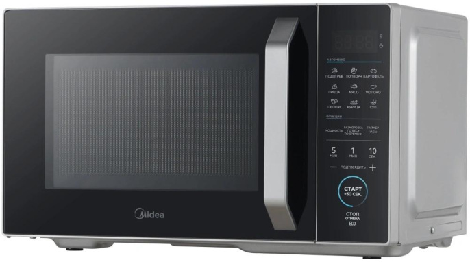Микроволновая печь Midea EM825P2ET-S, 800Вт, 25л, серебристый