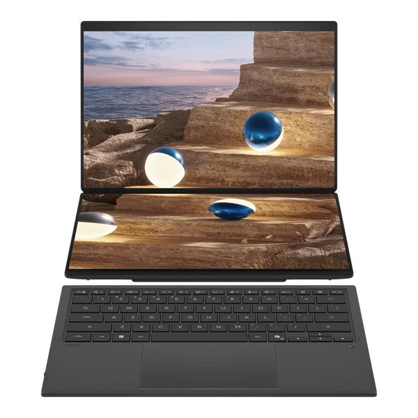 Ноутбук ASUS Zenbook Duo UX8407AA-SN197X Intel Core Ultra X9 388H/LPDDR5X 32GB 2TB/Intel Arc Graphics /14" 3K 2880 x 1800 OLED 16:10 TOUCH,WiFi 7+BT 5.4/ WIN11 PRO/1.65 kg/Moher Gray/Stylus+Sleeve (90NB16V1-M00900)
