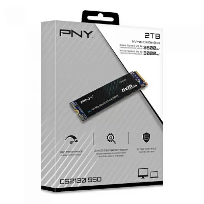 Твердотельный накопитель SSD PNY M.2 2280 2TB PNY CS2130 Client SSD M280CS2130-2TB-RB PCIe Gen3x4 with NVMe, 3500/3000, MTBF 2M, 3D M280CS2130-2TB-RB TLC, RTL