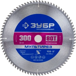Диск пильный по алюминию Мультирез 300x30 мм; 80T Зубр 36907-300-30-80_z01