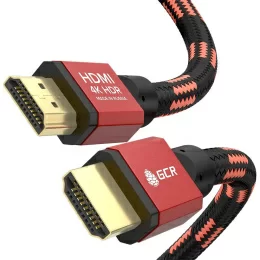 GCR Кабель PROF 2.0m HDMI 2.0, BICOLOR ECO Soft капрон, AL корпус красный, HDR 4:2:2, Ultra HD, 4K 60 fps 60Hz/5K*30Hz, 3D, AUDIO, 18.0 Гбит/с, 28AWG, GCR-54508