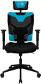 Кресло игровое Aerocool Guardian, экокожа/сетка, до 150кг, мультиблок, регулируемые 2D подлокотники,  черный/голубой