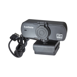Веб-камера широкоугольная ExeGate Stream C940 Wide 2K AF T-Tripod (4Мп, 2560x1440, 30fps, H.264, автоматический фокус, защитная шторка, штатив Tripod Tele Ball в комплекте, широкоугольный 4-линзовый (стекло) объектив 89°, EX294582RUS