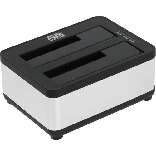 AgeStar 3UBT8 SILVER Док станция для HDD 2.5"/3.5" SATA clone, USB3.0, пластик+алюминий, серебристый,