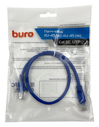 Патч-корд Buro UTP 4 пары cat.5E CCA molded 0.5м голубой RJ-45 m -RJ-45 m UTP-5E-0,5M-BL